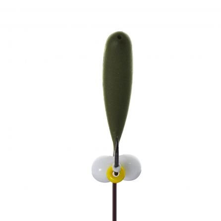 Уралка лещёвая 1,1г. оливковая (бисер яйца, цвет белый) 